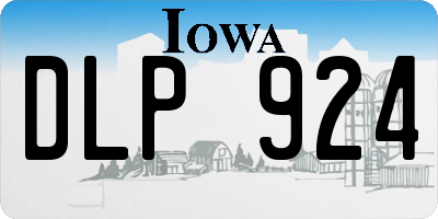 IA license plate DLP924