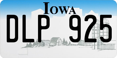 IA license plate DLP925
