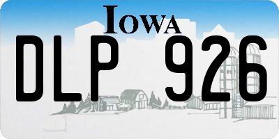 IA license plate DLP926