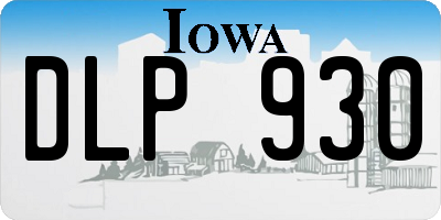 IA license plate DLP930