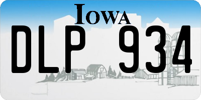 IA license plate DLP934