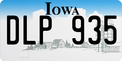 IA license plate DLP935