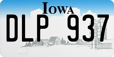 IA license plate DLP937