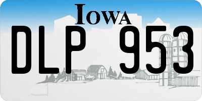 IA license plate DLP953