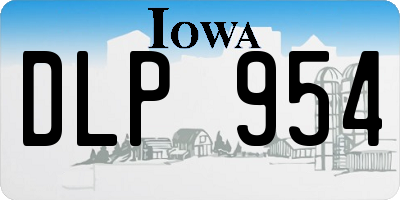 IA license plate DLP954