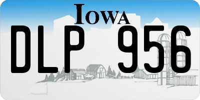 IA license plate DLP956