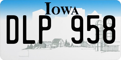 IA license plate DLP958