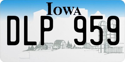 IA license plate DLP959
