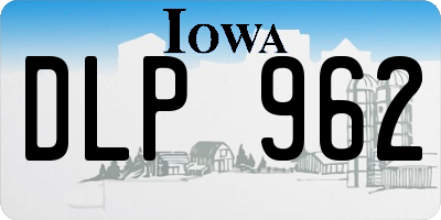 IA license plate DLP962
