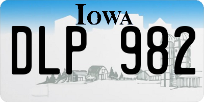 IA license plate DLP982