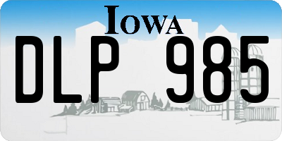 IA license plate DLP985