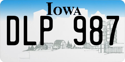IA license plate DLP987