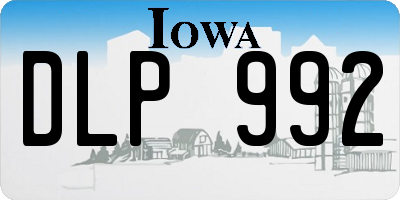 IA license plate DLP992