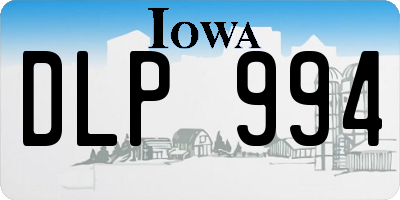 IA license plate DLP994