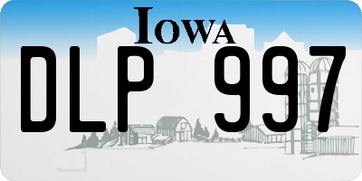 IA license plate DLP997