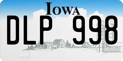 IA license plate DLP998