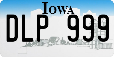 IA license plate DLP999