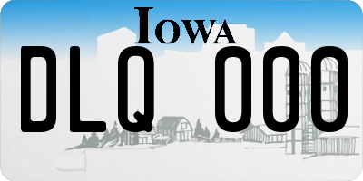 IA license plate DLQ000