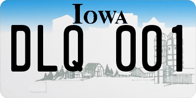 IA license plate DLQ001