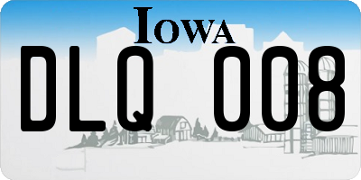 IA license plate DLQ008
