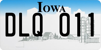 IA license plate DLQ011