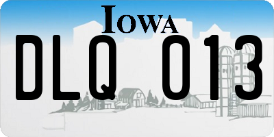 IA license plate DLQ013