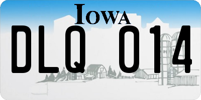 IA license plate DLQ014