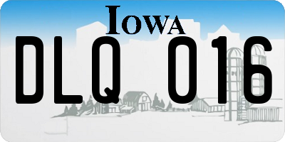 IA license plate DLQ016