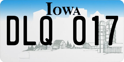 IA license plate DLQ017