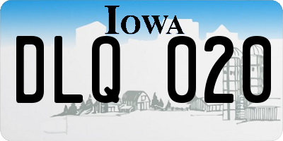 IA license plate DLQ020