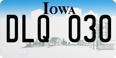IA license plate DLQ030