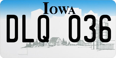 IA license plate DLQ036