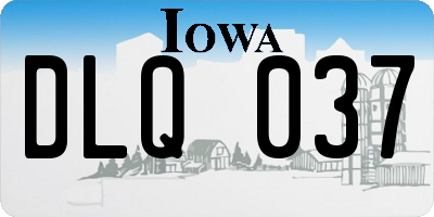 IA license plate DLQ037