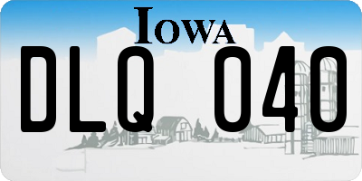 IA license plate DLQ040