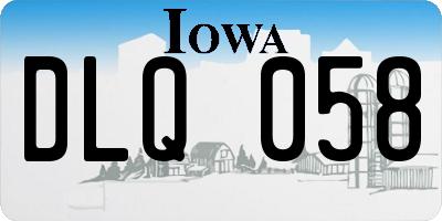 IA license plate DLQ058