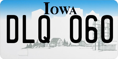 IA license plate DLQ060