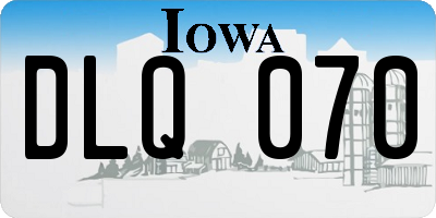 IA license plate DLQ070