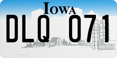 IA license plate DLQ071