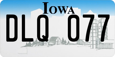 IA license plate DLQ077