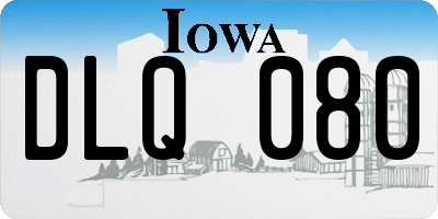 IA license plate DLQ080