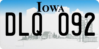 IA license plate DLQ092