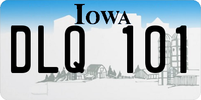 IA license plate DLQ101