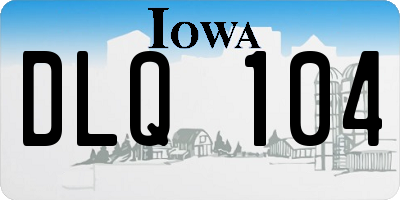 IA license plate DLQ104