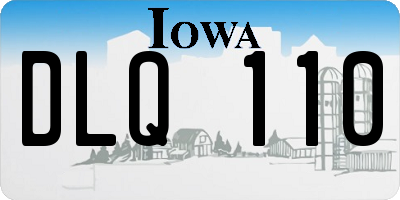 IA license plate DLQ110