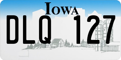 IA license plate DLQ127