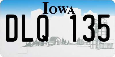 IA license plate DLQ135