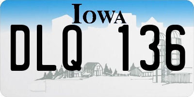 IA license plate DLQ136