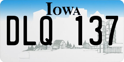 IA license plate DLQ137