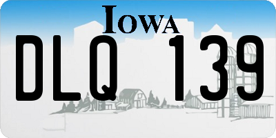 IA license plate DLQ139
