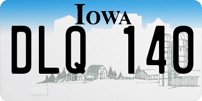 IA license plate DLQ140